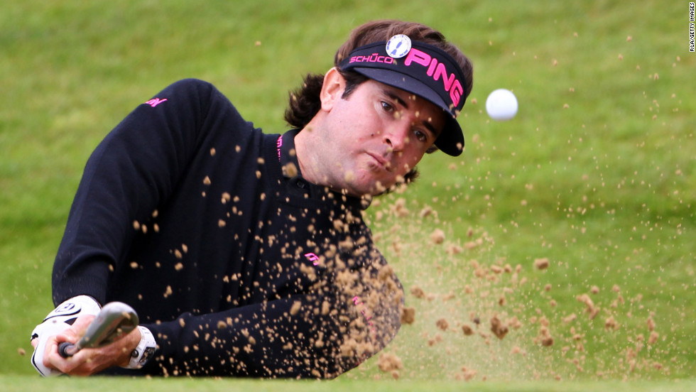 Watson tries to escape a bunker on the seventh hole Thursday.