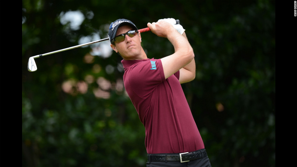 Nicolas Colsaerts of Belgium hits his tee shot on the first hole Thursday.