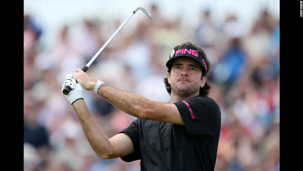 Bubba Watson tees off at No.5 