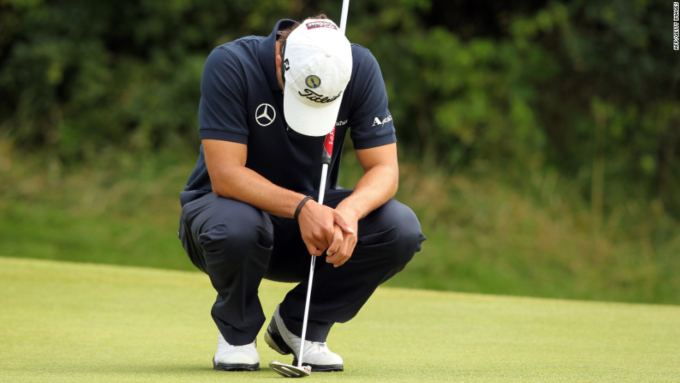 Adam Scott gestures on the 9th green during his final round on Sunday.