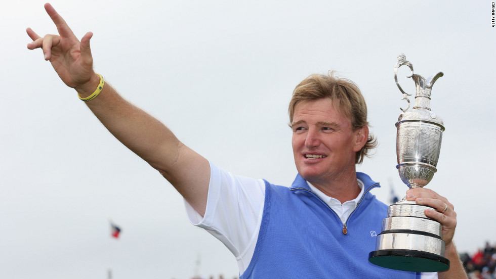 Ernie Els of South Africa celebrates with the Claret Jug after his victory during the final round of play at the British Open at the Royal Lytham &amp;amp; St. Annes Golf Club in England on Sunday, July 22. See all the action as it unfolds here.