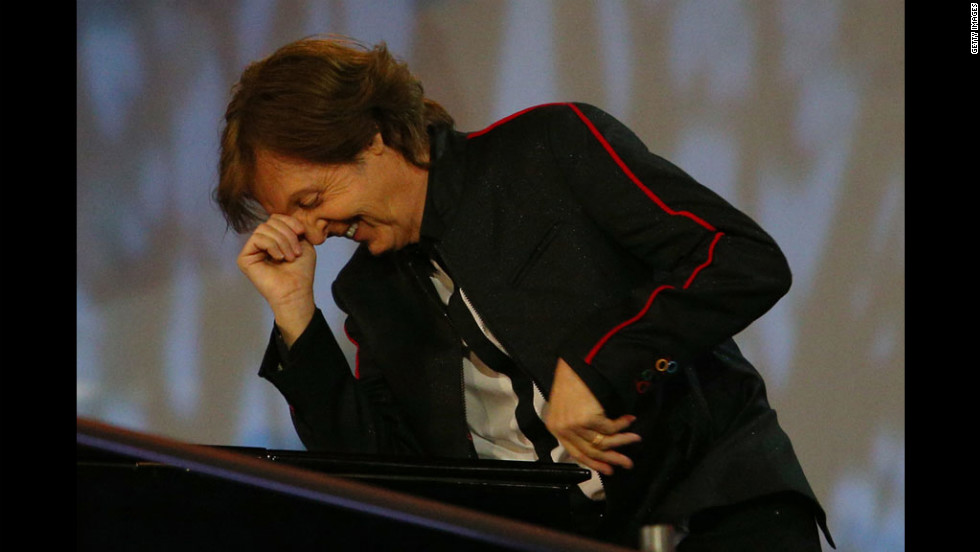 Sir Paul McCartney performs during the opening ceremony.