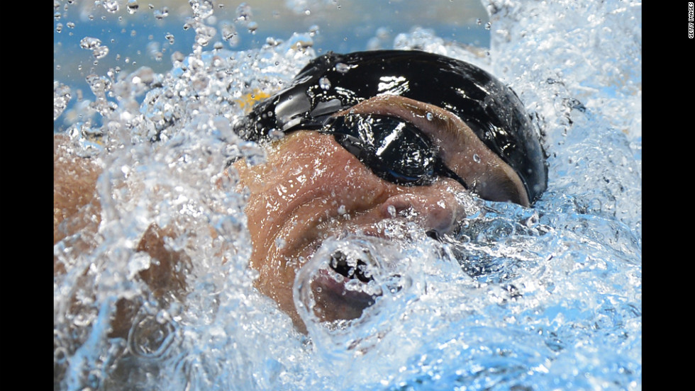 Lochte competes in the men&#39;s 400-meter individual medley final. &quot;I know it&#39;s my time, and I&#39;m ready.&quot;