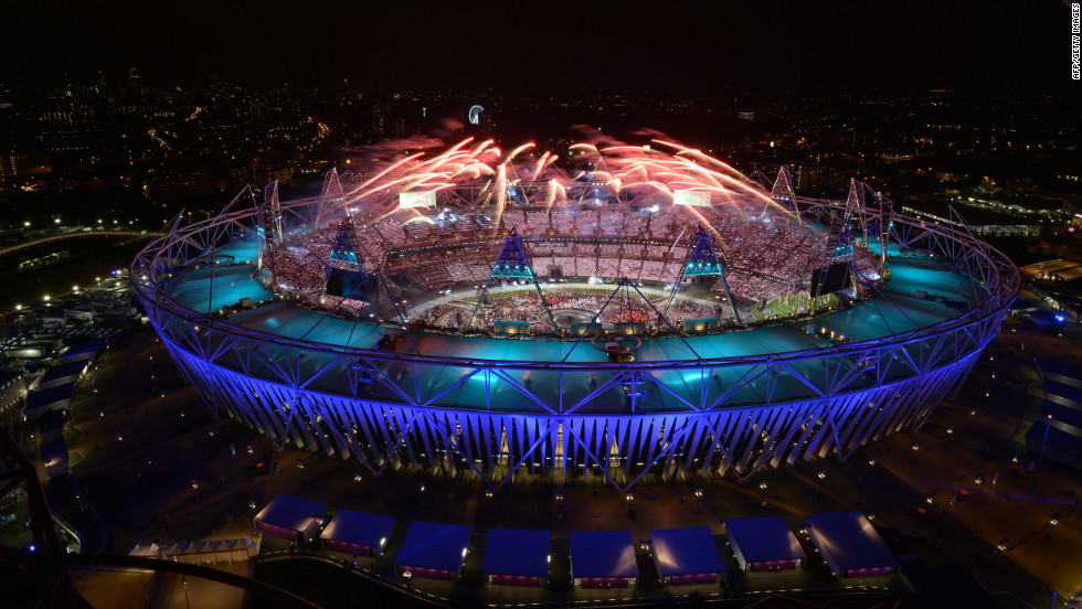 Fireworks light up the sky during the opening ceremony. Check out photos from the &lt;a href=&quot;http://www.cnn.com/2012/08/12/world/gallery/olympic-closing-ceremony/index.html&quot; target=&quot;_blank&quot;&gt;closing ceremony.&lt;/a&gt;