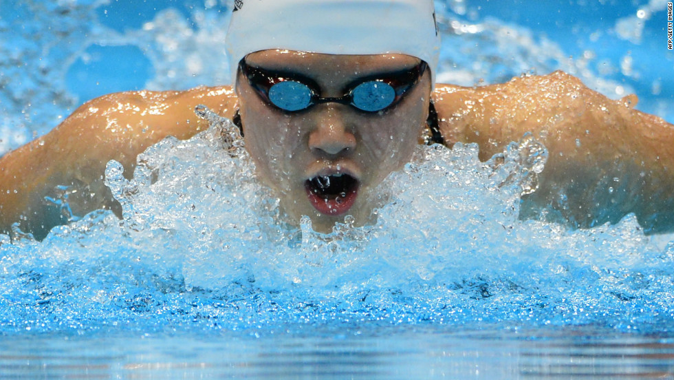China&#39;s Ye Shiwen competes in the women&#39;s 200m individual medley where she took first place on the podium. Three days earlier she had also won the gold medal in the 400m individual medley. In the process of going for first, she also broke the world record with a time of 4:28:43 (previously held by Australia&#39;s Stephanie Rice).