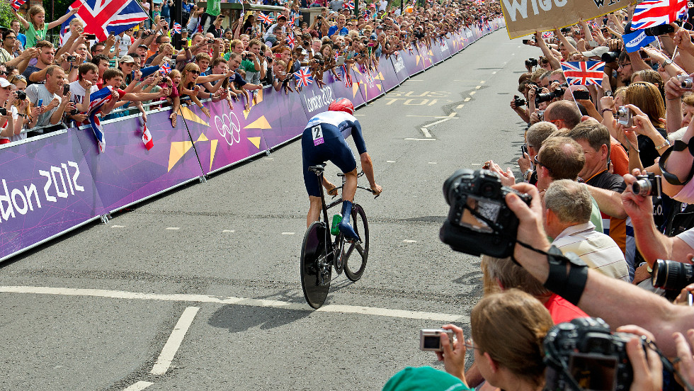 Just six days after his Tour de France triumph, Wiggins was back in the saddle for the men&#39;s road race in the London 2012 Olympics. He and the rest of the Great Britain team failed to help Mark Cavendish to victory but when it was a different story when Wiggins took part in the time trial.