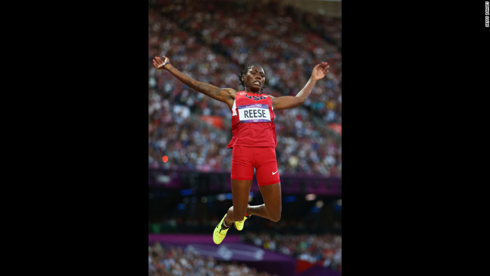 Brittney Reese of the United States competes in the women&#39;s long jump final on Wednesday.