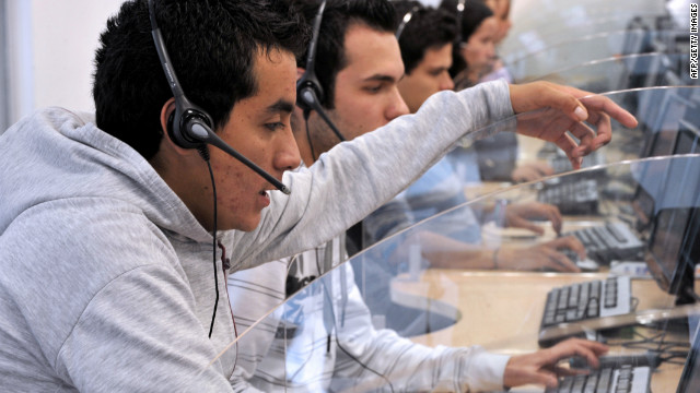 Telemarketing is a dying career according to Alan Townsend - bad news for these workers at a call center in Colombia.