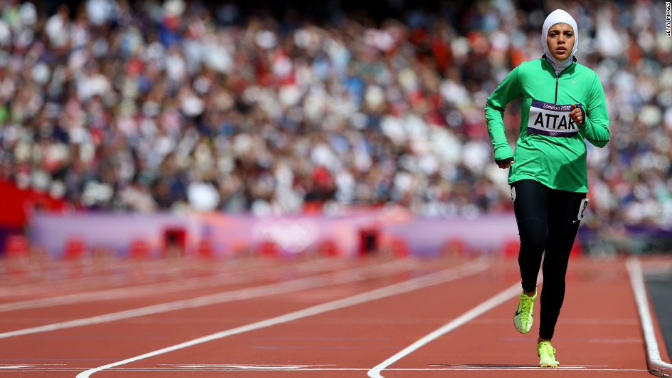 Despite finishing last in her 800m heat, Sarah Attar of Saudi Arabia received a standing ovation as she crossed the finish line. She is the first Saudi Arabian woman to compete in an Olympic track and field event. 