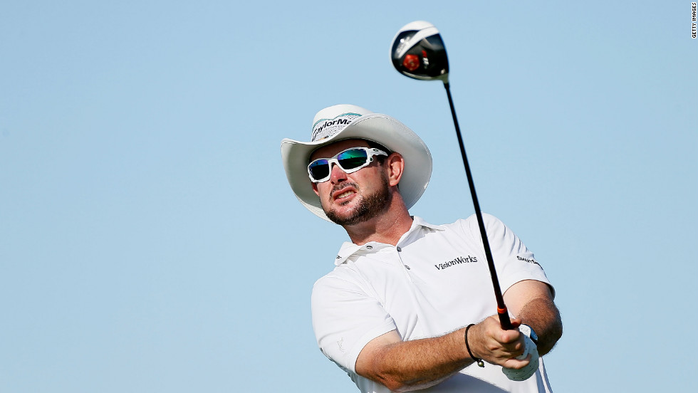 South Africa&#39;s Rory Sabbatini hits off the 15th tee.