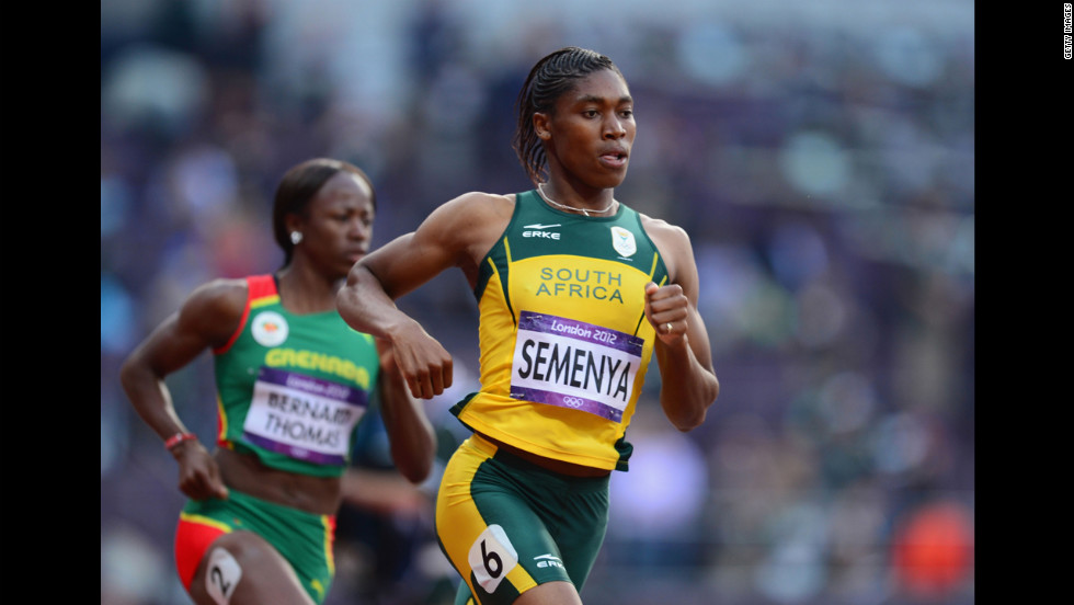 Caster Semenya of South Africa competes in the women&#39;s 800m semifinals.