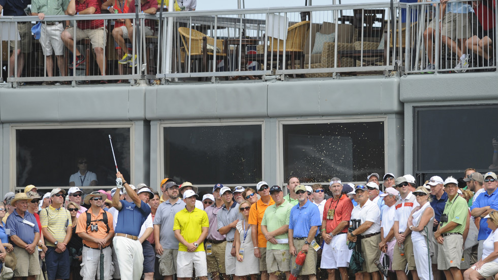 Phil Mickelson fans for onlookers. 