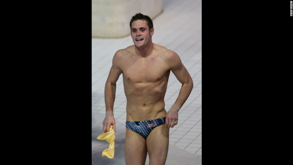 David Boudia reacts to winning gold in the men&#39;s 10-meter platform final.