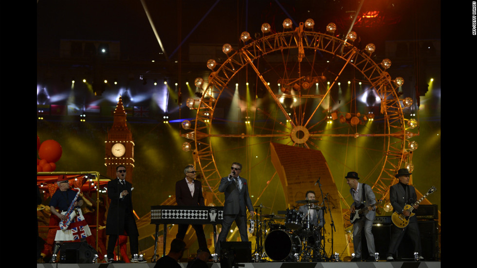 Madness perform their 1982 hit &quot;Our House&quot; during the closing ceremony.