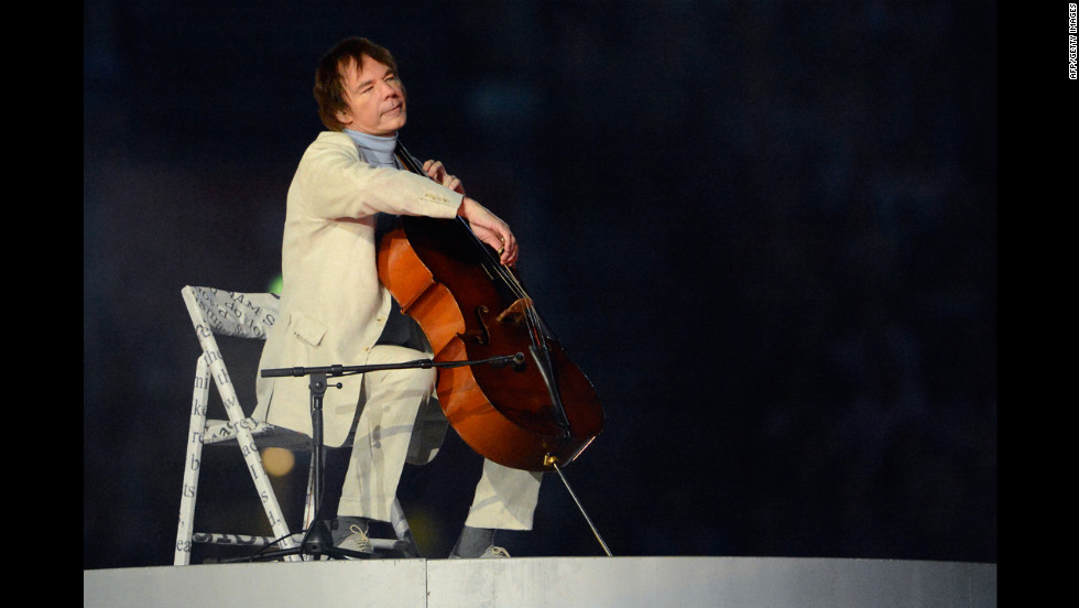 British cellist Julian Lloyd Webber performs.