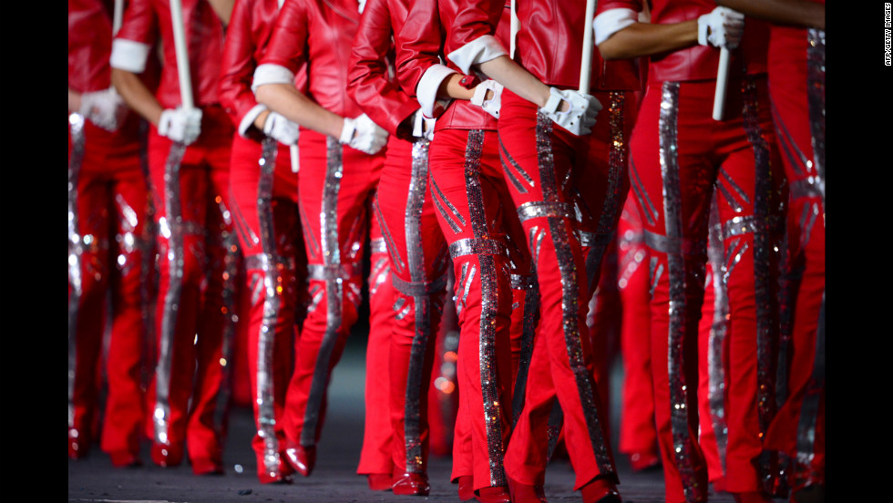 Artists perform during the closing ceremony.