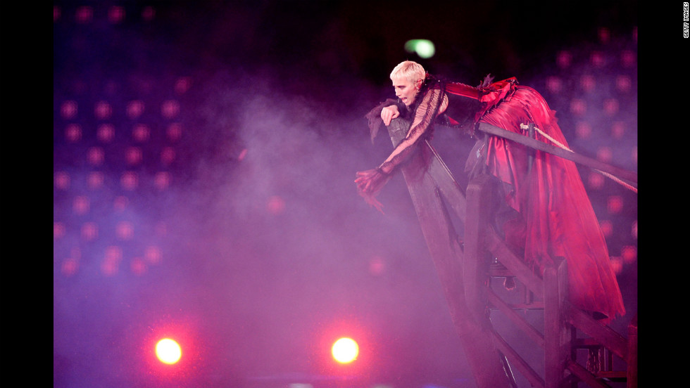 Annie Lennox performs during the closing ceremony.