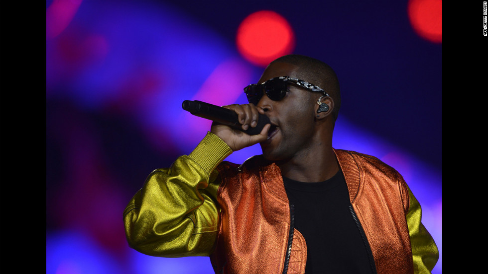 British rap singer Tinie Tempah performs at the Olympic stadium.