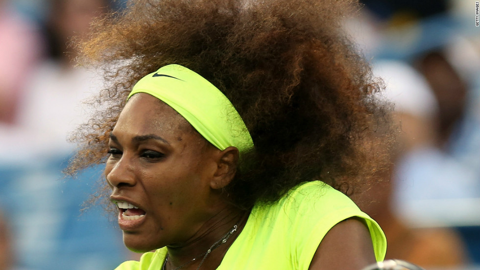 Serena Williams battles 'super crazy' hair in Cincinnati win - CNN