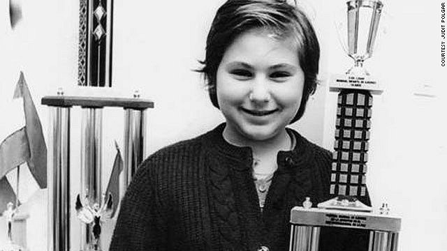 Polgár winning the New York Open, aged nine, in 1986.