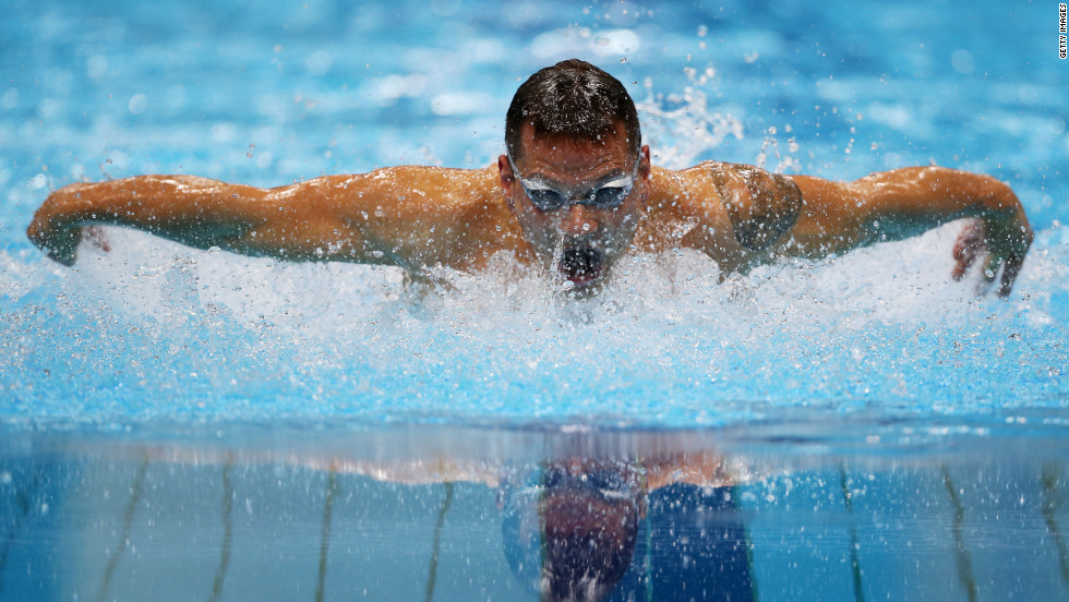 Mihovil Spanja of Croatia competes in the men&#39;s 200-meter individual medley - SM7 heat 1.