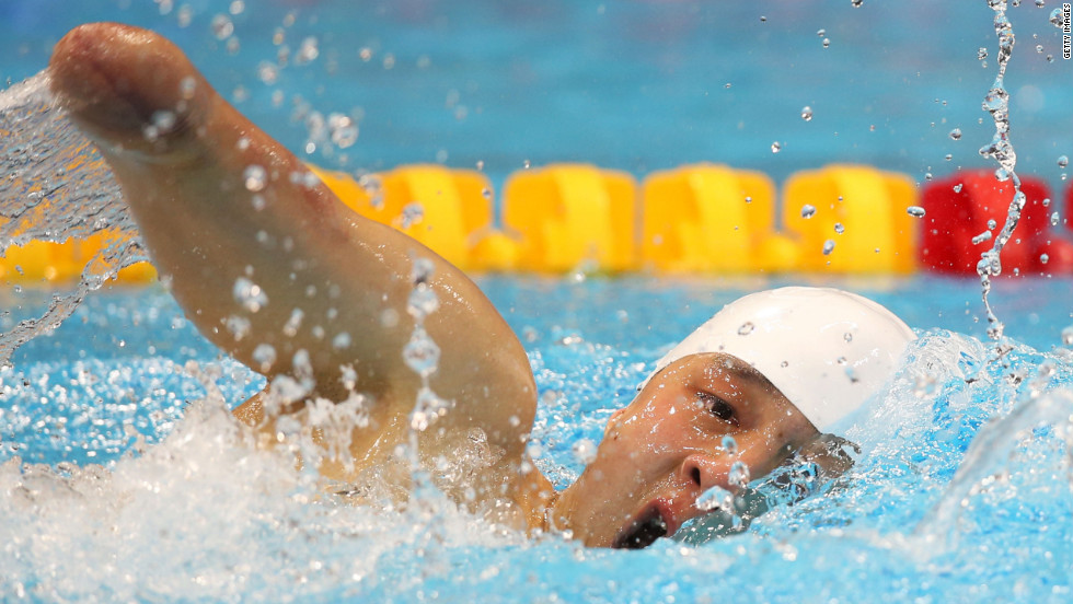 Qing Xu of China competes in the men&#39;s 200-meter individual medley final.
