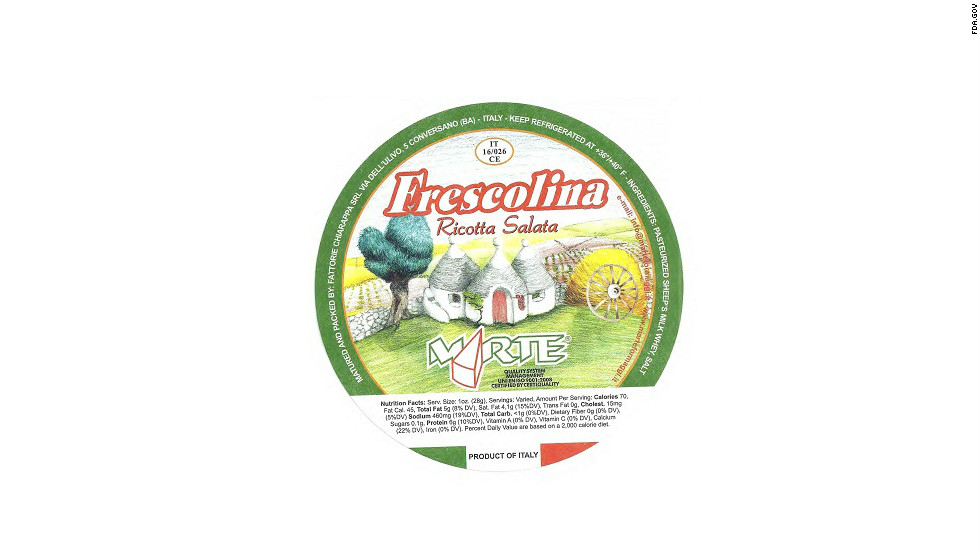 Twenty-two cases were reported of a Listeria monocytogenes infection from the Frescolina Marte brand of ricotta salata cheese in 2012, but 90% of those people were hospitalized, and four people died, according to the &lt;a href=&quot;http://www.cdc.gov/listeria/outbreaks/cheese-09-12/index.html&quot; target=&quot;_blank&quot;&gt;CDC&lt;/a&gt;.