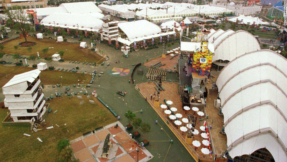 A bomb exploded in Centennial Olympic Park during the Summer Games in Atlanta in 1996. One person was killed, another person died from a heart attack, and 111 others were injured. Eric Robert Rudolph was captured in Murphy, North Carolina, in May 2003 after one of the largest manhunts in U.S. history. He pleaded guilty to the Olympics bombing and to the 1998 bombing of a family planning clinic in Birmingham, Alabama, that killed a police officer and two 1997 bombings at an abortion clinic and a gay nightclub in Georgia. He is serving four consecutive life sentences plus 120 years for the convictions.