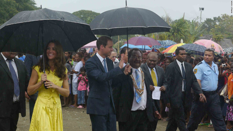 The Duke and Duchess of Cambridge learn more about poverty and village life in the Solomon Islands. &lt;br /&gt;