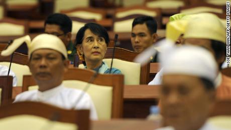 Suu Kyi seen in parliament in November 2012. 