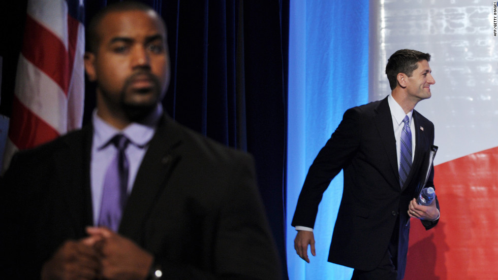  Ryan arrives onstage to address the Family Research Council Action Values Voter Summit on Friday, September 14.