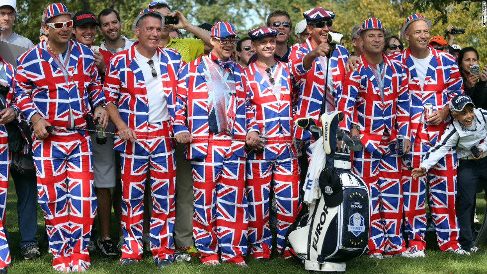 British fans wear their loyalties on their sleeves Wednesday, September 26.