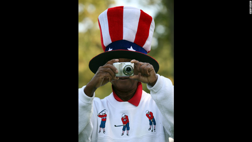 A U.S. fan takes photos Wednesday.