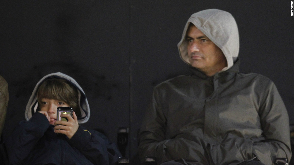 Mourinho often takes his children along to watch matches with him. It&#39;s a far cry from the field where his son, Jose, plays football and is often taunted because of who his father is. 