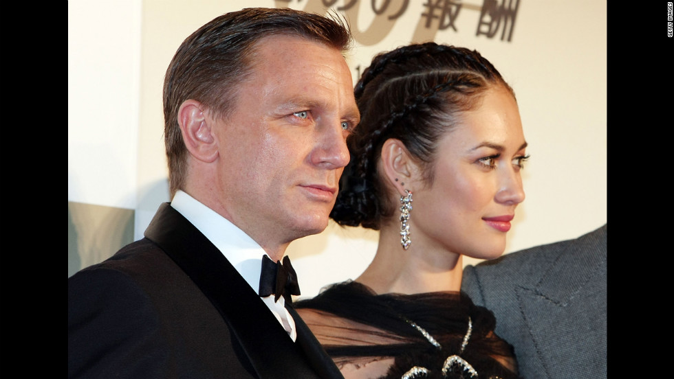 Daniel Craig and Olga Kurylenko attend the Japanese premier of &quot;Quantum of Solace&quot; in November 2008 in Tokyo, Japan. 