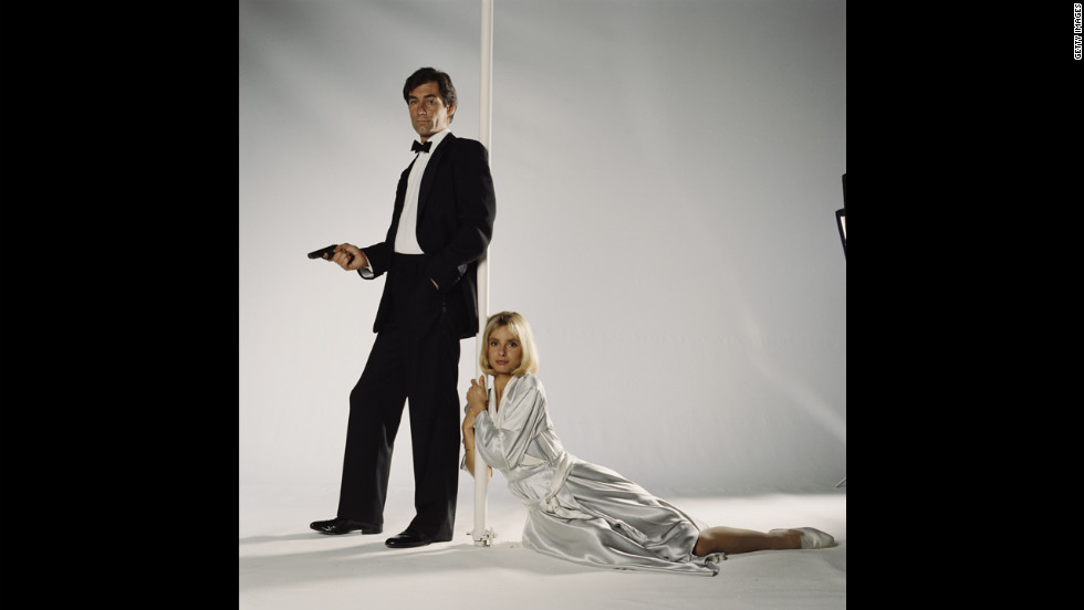 Timothy Dalton and  Maryam d&#39;Abo as Kara Milovy pose for a publicity still for the 1987  film &quot;The Living Daylights.&quot; 