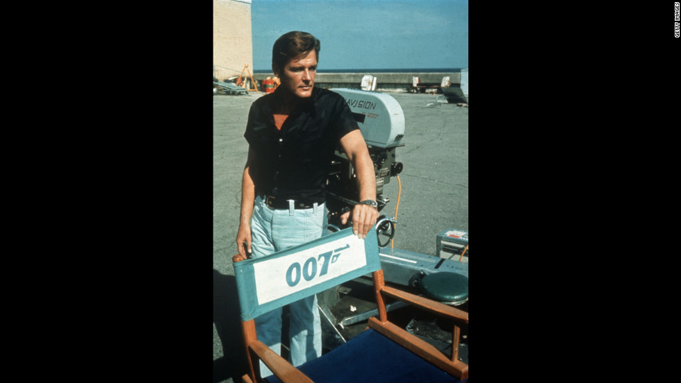 Roger Moore relaxes on location for the filming of &quot;Live and Let Die,&quot; in 1973.