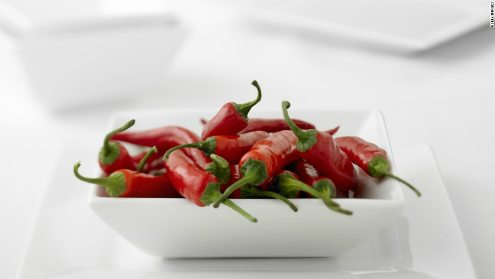 The heat in chilis is the product of capsaicin, which can help burn 50 to 100 calories following a meal.