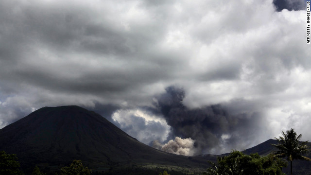 The Mount Lokon volcano, pictured in 2011, erupted on Sunday in Indonesia, prompting authorities to warn nearby residents.