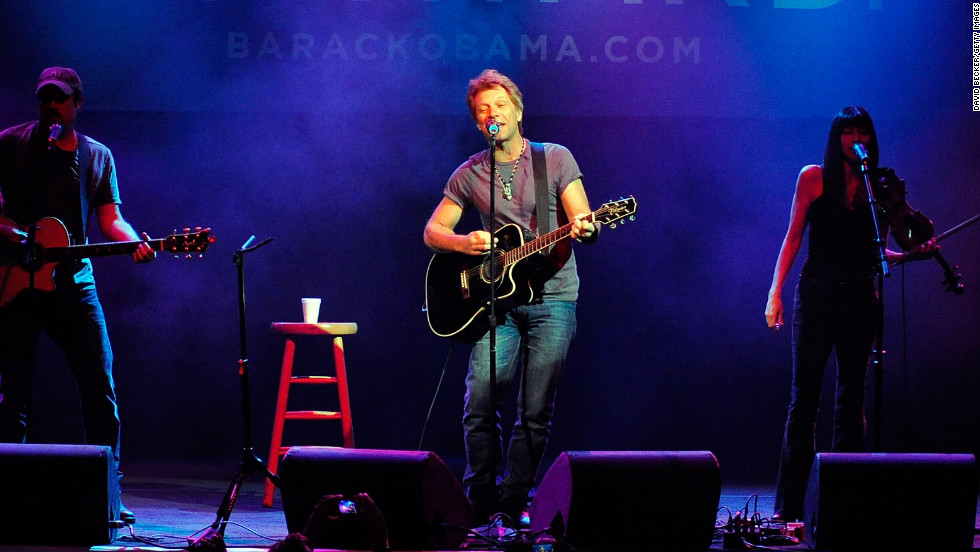 Jon Bon Jovi performs at an Obama for America event at the House of Blues in Las Vegas on Saturday. It was the last day people in Nevada could register to vote in the upcoming presidential election.