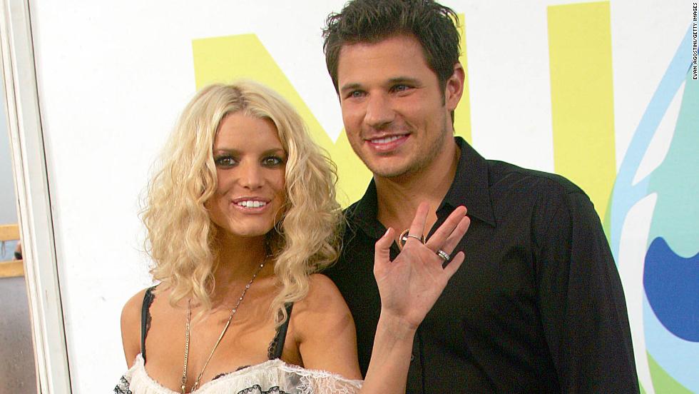 MTV &quot;Newlyweds&quot; Jessica Simpson and Nick Lachey split in 2005 after their three-year marriage.