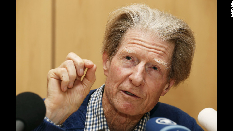Sir John Gurdon speaks Monday at a press conference after being awarded the Nobel Prize in medicine.