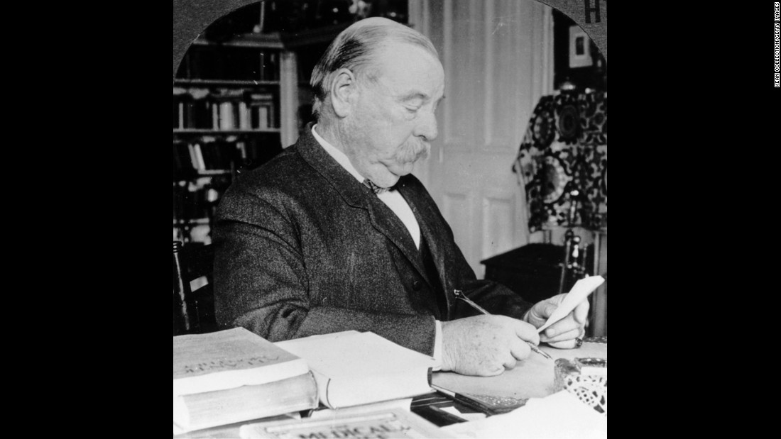 In the 1884 presidential election, Democrat Grover Cleveland won New York&#39;s Electoral College votes with a slim plurality of 1,149 votes in the popular election, which put Cleveland over the edge to become the United States&#39; 22nd president. Cleveland defeated Prohibitionist John Blain in a final electoral tally of 219 to 182. Pictured, Cleveland writes at his desk, circa 1900.