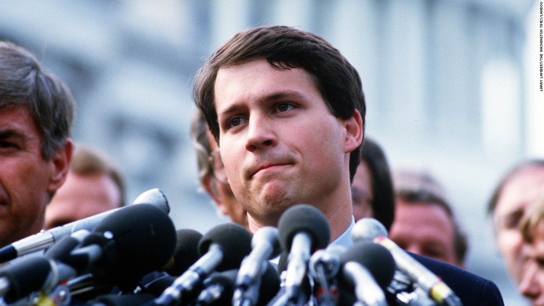 In 1984 Frank McCloskey beat Rick McIntyre by 4 votes to represent Indiana&#39;s 8th Congressional District. Pictured, McIntyre speaks at a May 1985 press conference after McCloskey is voted into office.  