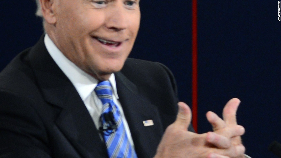 Vice President Biden gestures to accentuate his point.