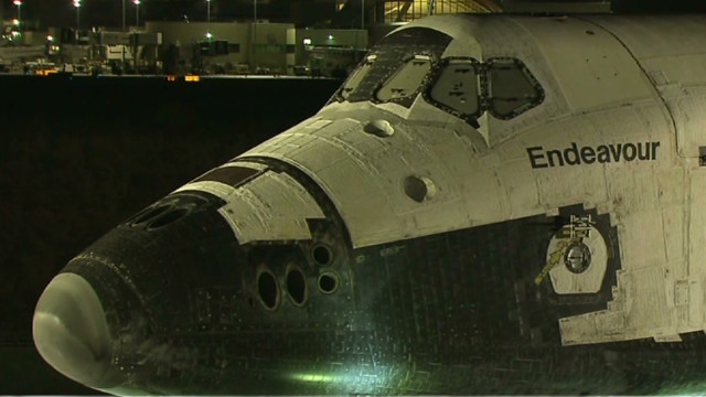 Shuttle Endeavour on parade