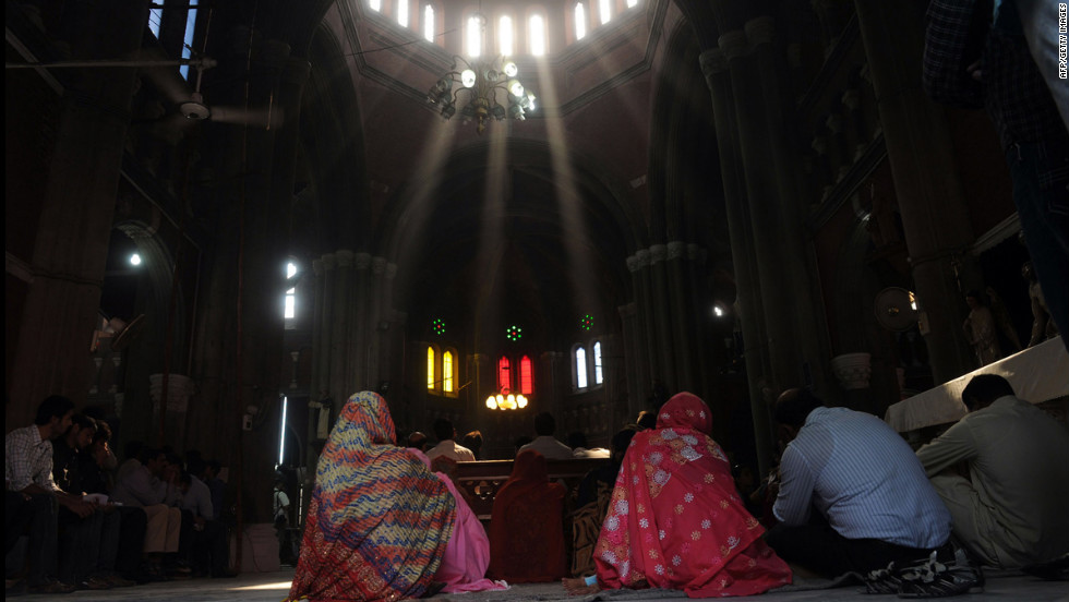 Pakistani Christians attend a mass praying for the recovery of Malala at a church in Lahore.