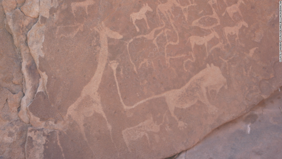 The rock art of Twyfelfontein is Namibia&#39;s only Unesco World Heritage site. The cave engravings are thought to be over 4,000 years old. 