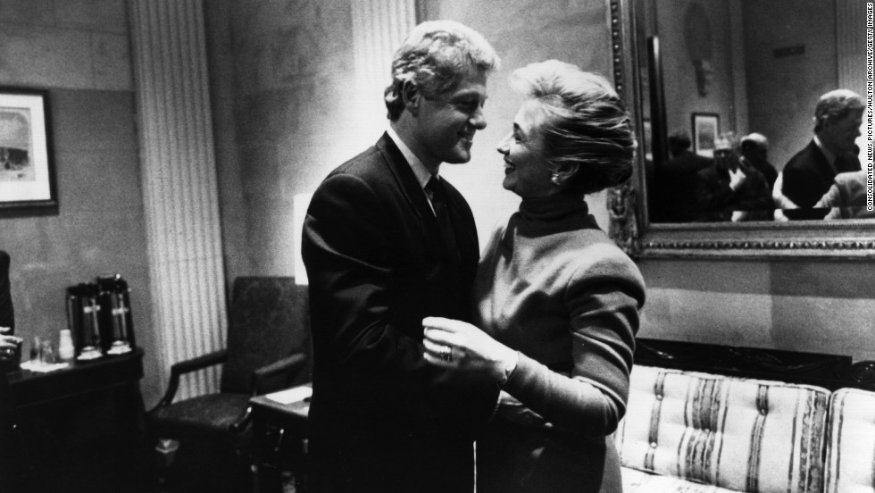 The Clintons share a laugh on Capitol Hill in 1993.