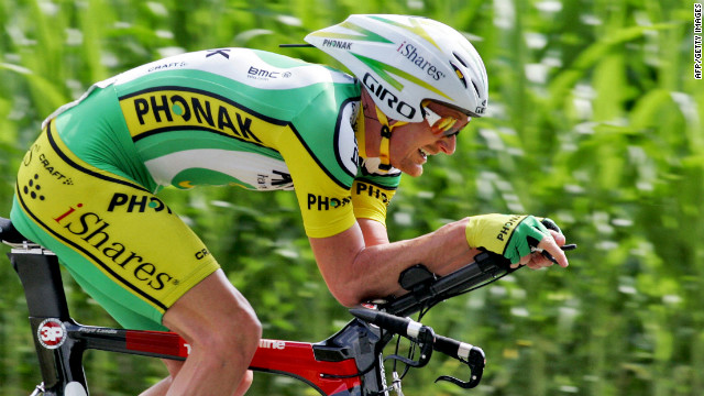Floyd Landis rides during the Tour de France in 2006.